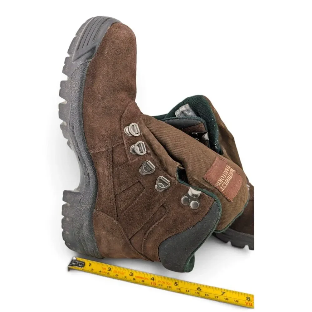 Northwest Territory Mens 7 Brown Leather Suede Hiking Boots Slip Resistant